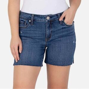 Seven7 Stretch Denim Frayed Weekend Shorts in Wildfire Size 10